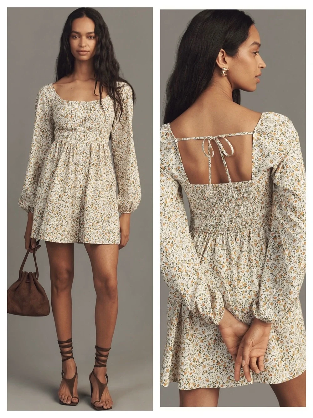 Anthropologie Coquette Cottagecore Floral Corset Mini Dress NWT L Flowy - Picture 1 of 13